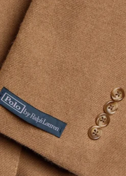 Double-breasted camel hair blazer