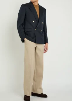 Double-breasted cashmere and wool-blend blazer