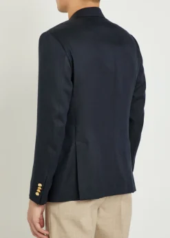 Double-breasted cashmere and wool-blend blazer