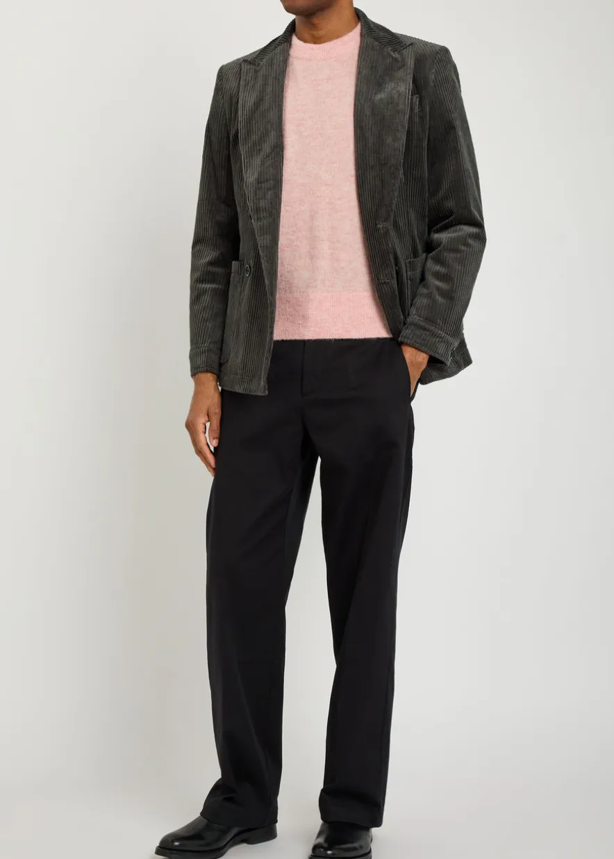 Double-breasted corduroy blazer