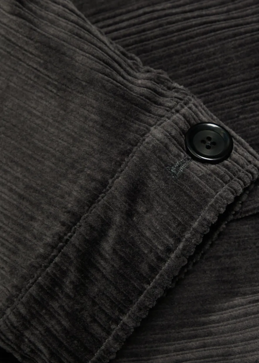 Double-breasted corduroy blazer