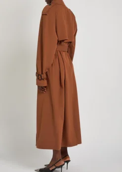Double-breasted cotton and silk-blend trench coat