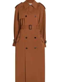 Double-breasted cotton and silk-blend trench coat