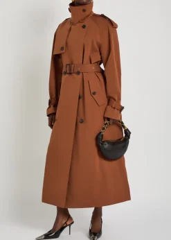 Double-breasted cotton and silk-blend trench coat