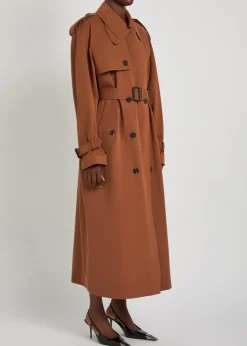 Double-breasted cotton and silk-blend trench coat