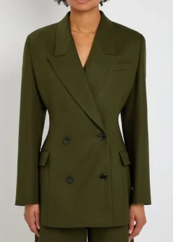 Double-breasted cotton blazer
