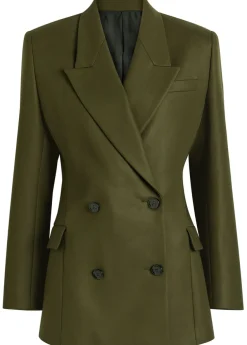Double-breasted cotton blazer