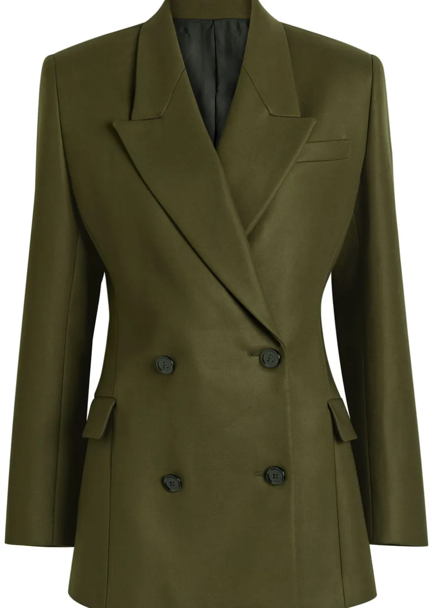 Double-breasted cotton blazer