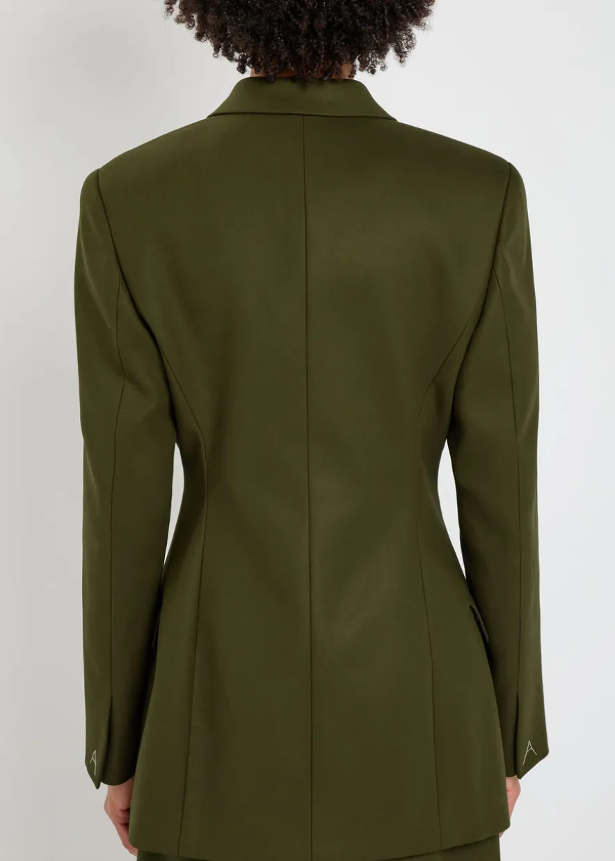 Double-breasted cotton blazer