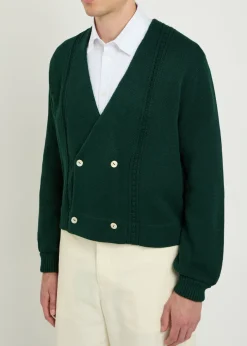 Double-breasted cotton cardigan