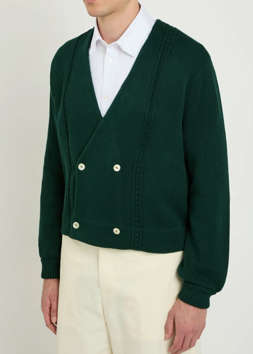 Double-breasted cotton cardigan