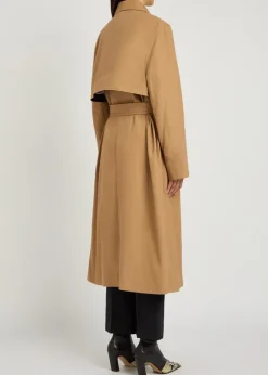 Double-breasted cotton trench coat