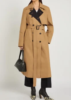 Double-breasted cotton trench coat