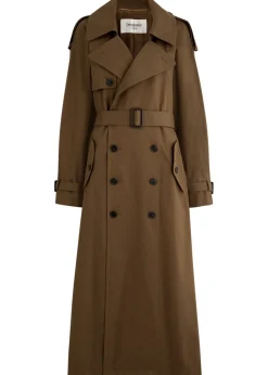 Double-breasted cotton-twill trench coat