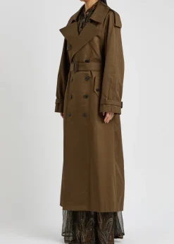 Double-breasted cotton-twill trench coat