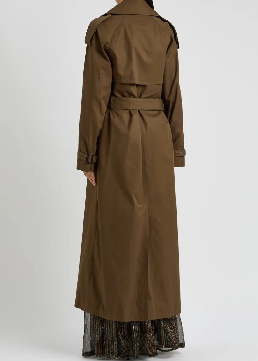 Double-breasted cotton-twill trench coat