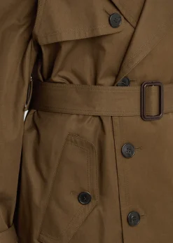 Double-breasted cotton-twill trench coat