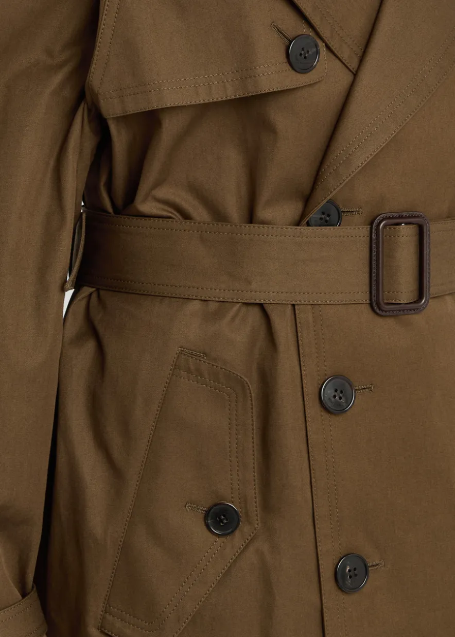 Double-breasted cotton-twill trench coat