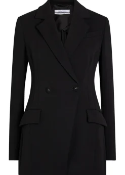 Double-breasted fitted jersey blazer