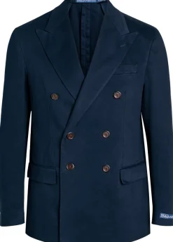 Double-breasted stretch-cotton blazer