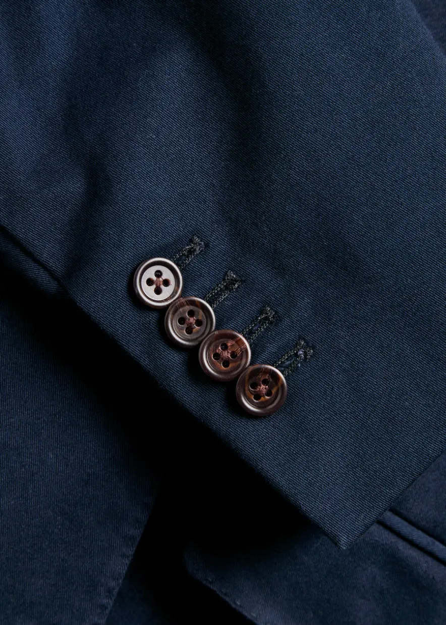 Double-breasted stretch-cotton blazer