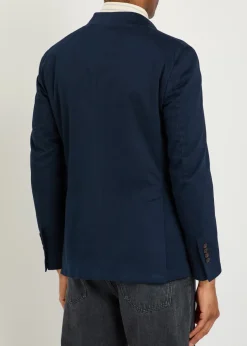 Double-breasted stretch-cotton blazer