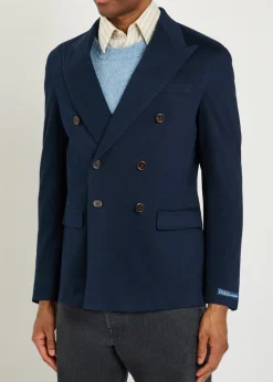 Double-breasted stretch-cotton blazer