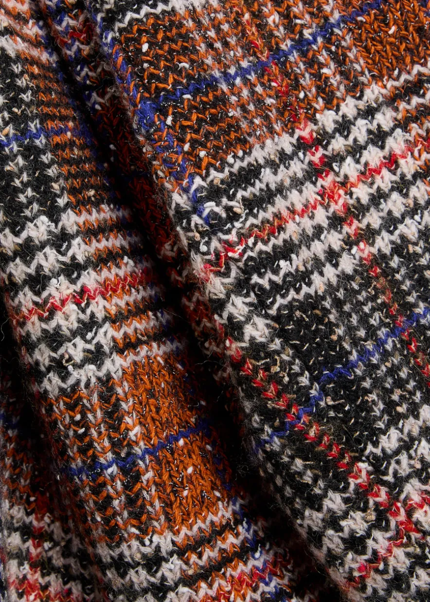 Double-breasted tartan wool-blend peacoat
