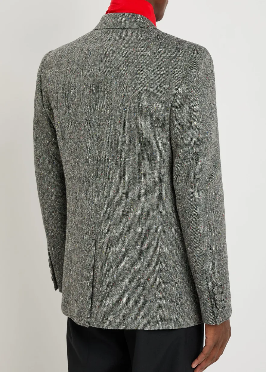 Double-breasted tweed blazer