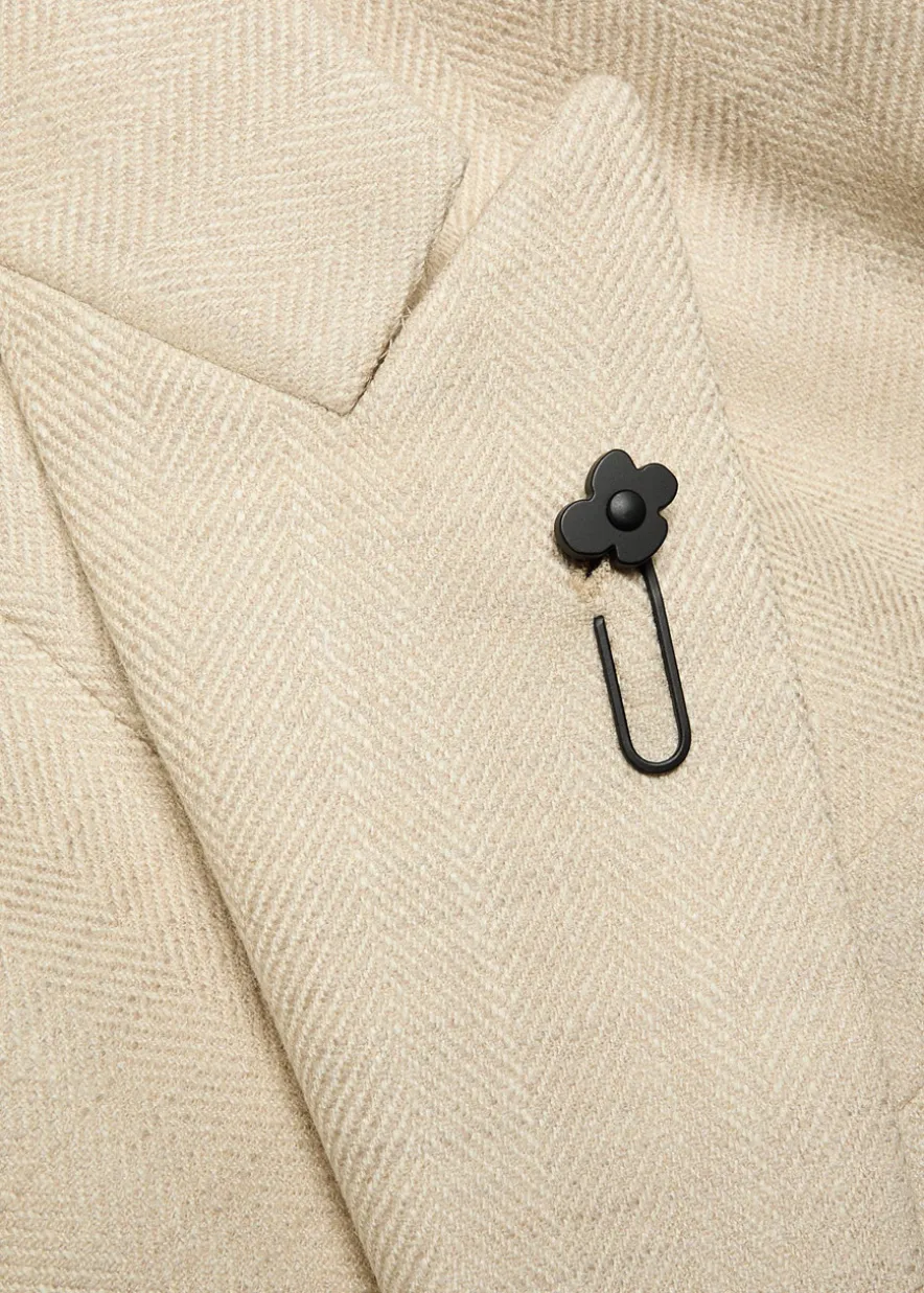 Double-breasted wool and silk-blend blazer