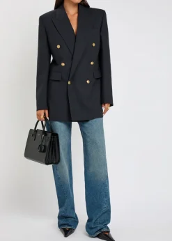 Double-breasted wool blazer
