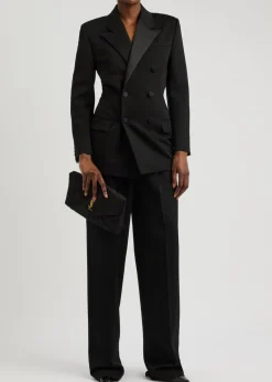 Double-breasted wool blazer