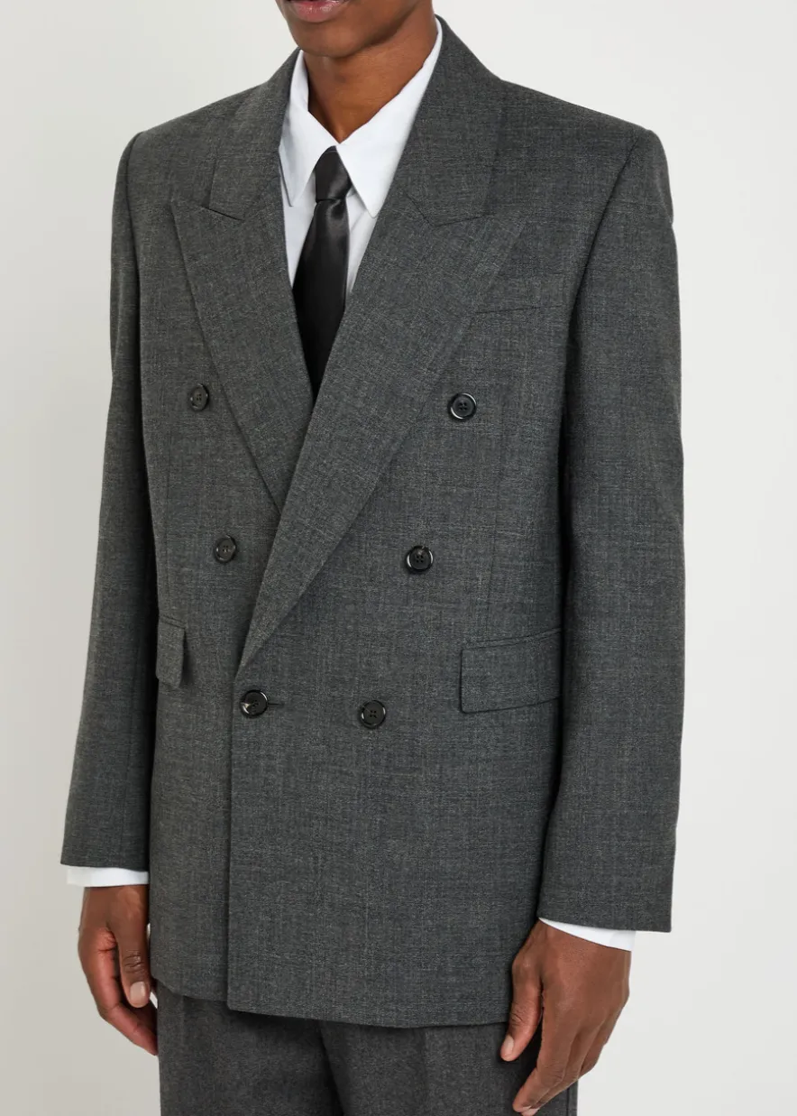 Double-breasted wool blazer