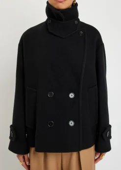 Double-breasted wool-blend jacket