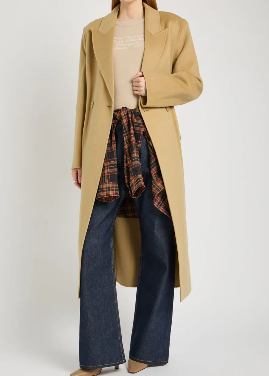 Double-breasted wool-blend trench coat