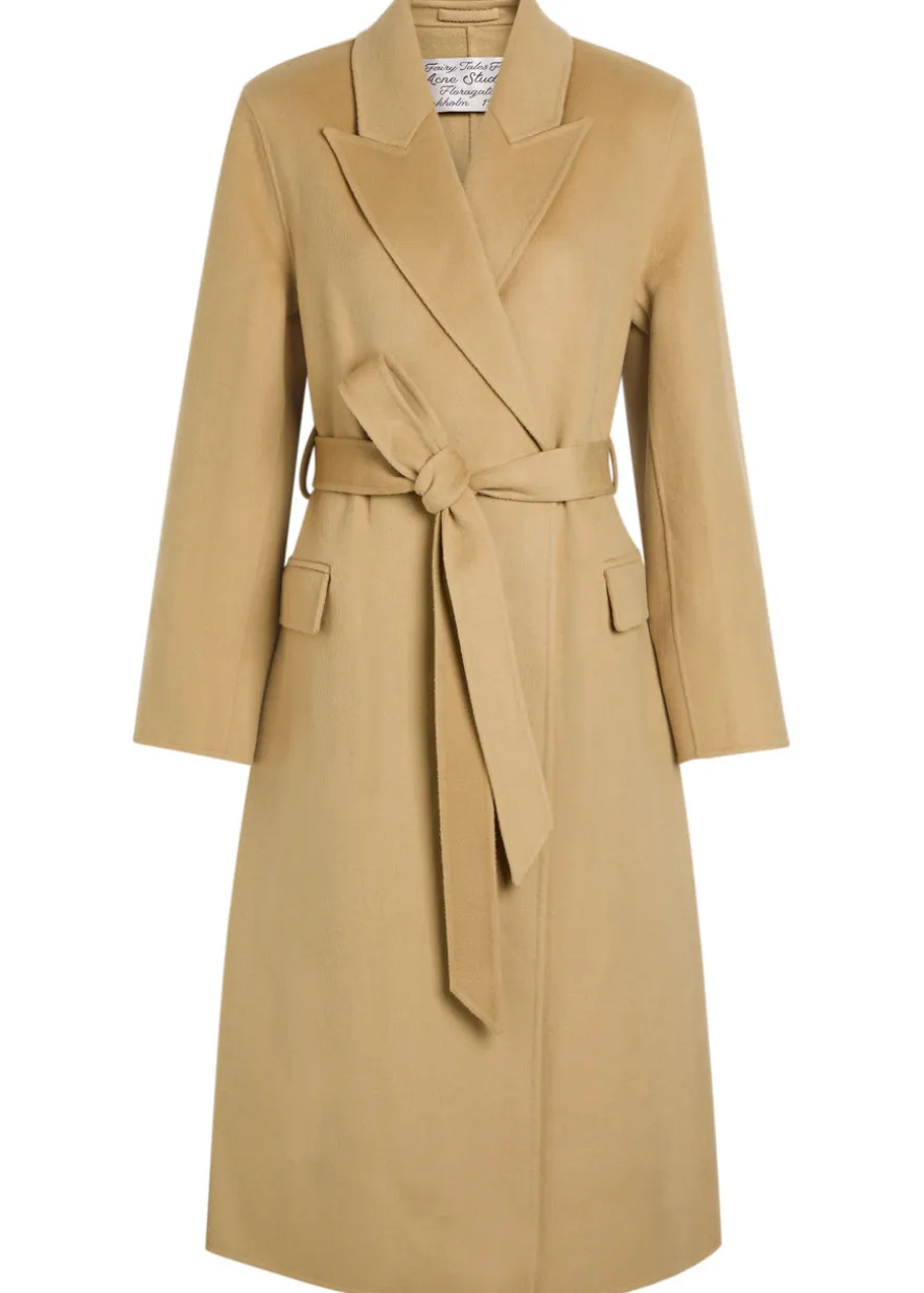 Double-breasted wool-blend trench coat