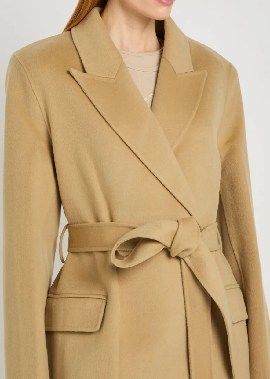Double-breasted wool-blend trench coat