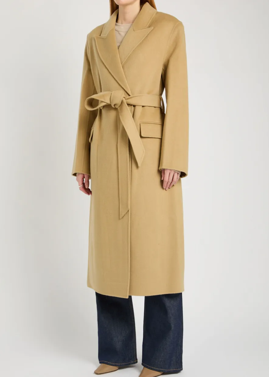Double-breasted wool-blend trench coat