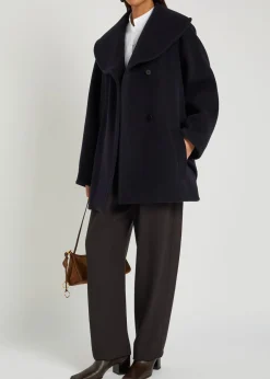 Double-breasted wool coat