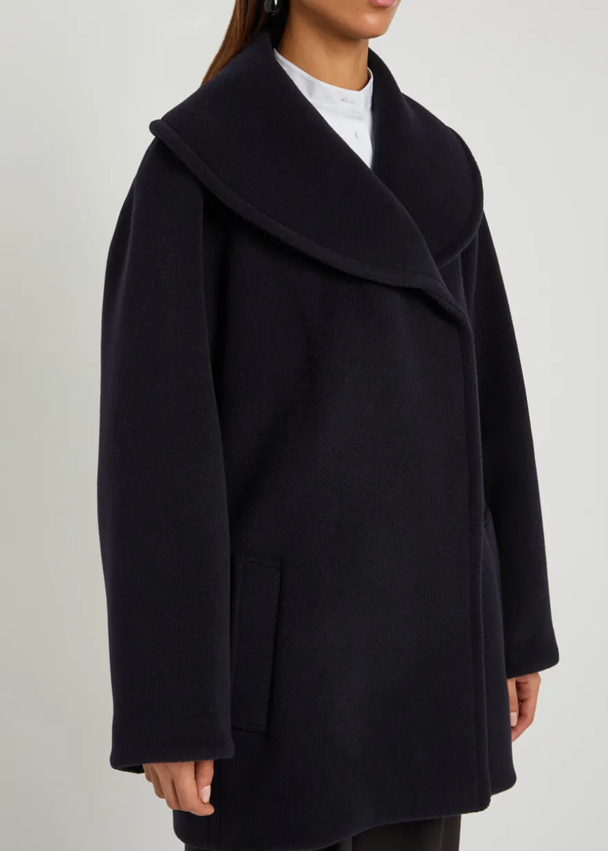 Double-breasted wool coat