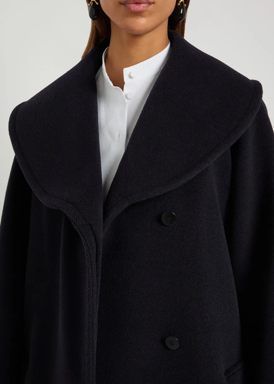 Double-breasted wool coat
