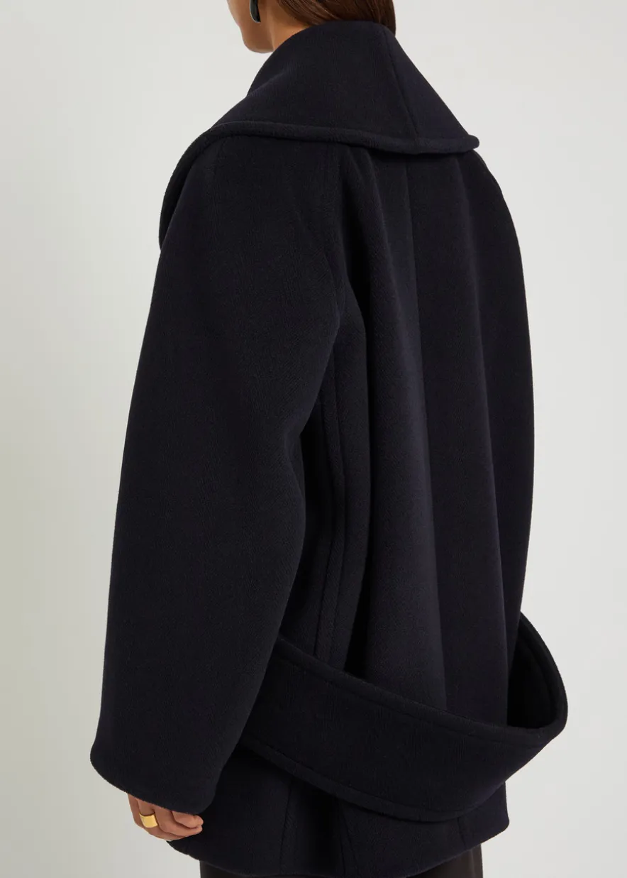 Double-breasted wool coat