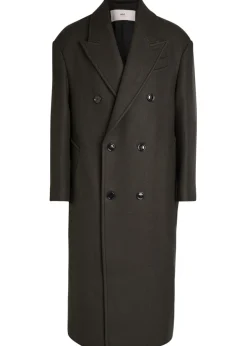 Double-breasted wool coat