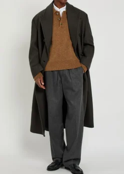 Double-breasted wool coat