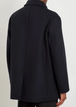 Double-breasted wool peacoat
