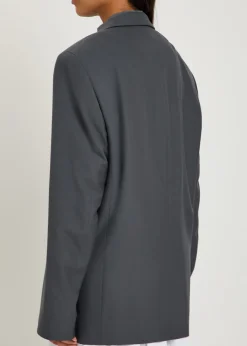 Double-breasted woven blazer