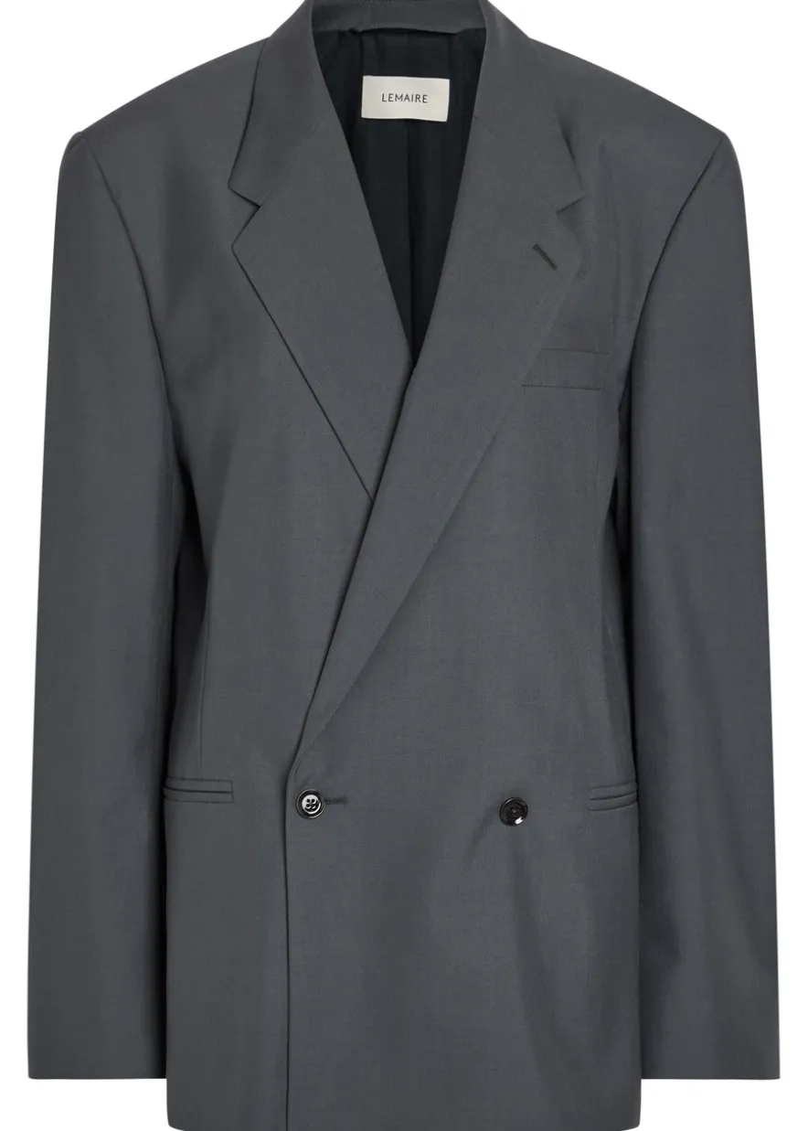 Double-breasted woven blazer