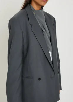Double-breasted woven blazer