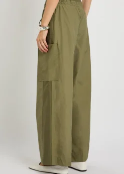 Double-waistband straight-leg trousers