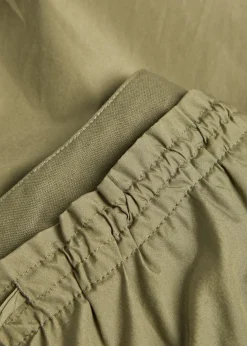 Double-waistband straight-leg trousers